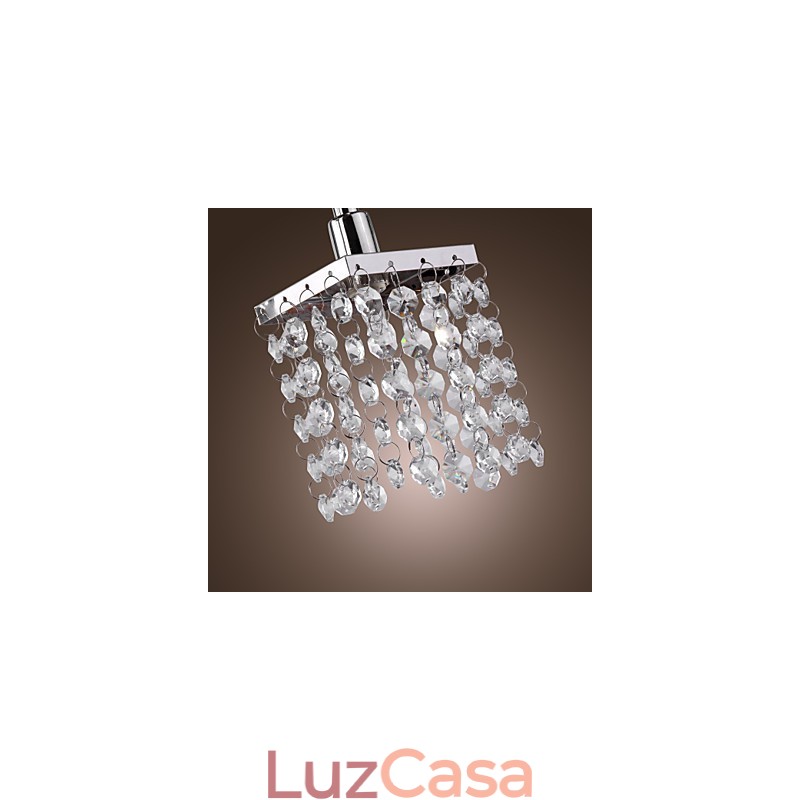 Lustre Linear Ilha Luz Cristal 3 Luzes
