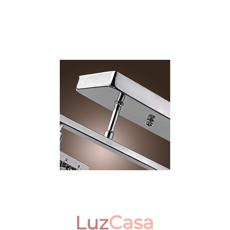 Lustre Linear Ilha Luz Cristal 3 Luzes