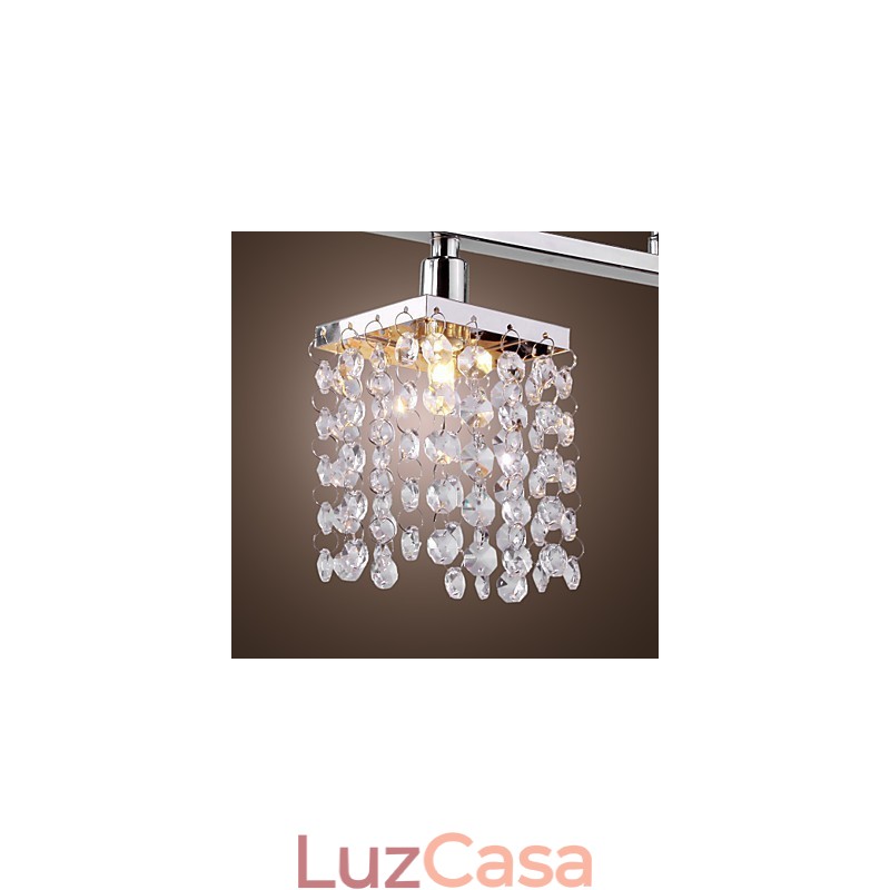 Lustre Linear Ilha Luz Cristal 3 Luzes