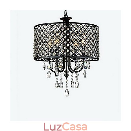 Lustre de cristal cromado clássico tradicional em metal Lustre de cristal cromado clássico tradicional em metal