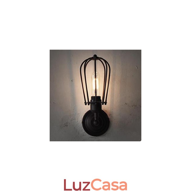 Luminária de parede industrial retrô para corredor interno, luminária de parede de cabeça única em toranja