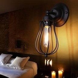 Luminária de parede industrial retrô para corredor interno, luminária de parede de cabeça única em toranja