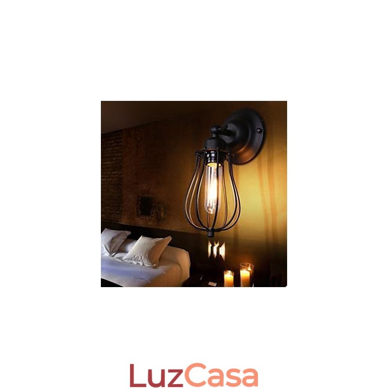 Luminária de parede industrial retrô para corredor interno, luminária de parede de cabeça única em toranja