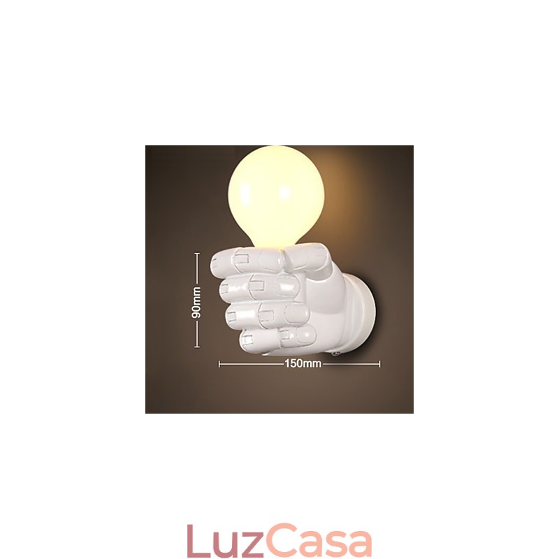 Luminária de parede europeia de mão direita criativa retrô punho luzes