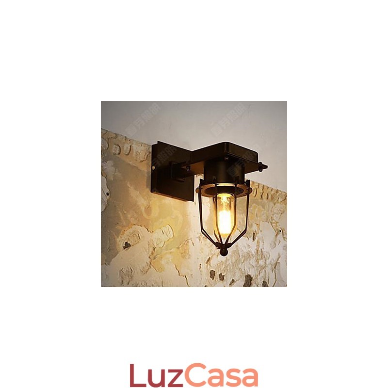 Luminária de parede industrial retrô loft com cabeça única