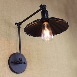 Lâmpada de cabeceira para quarto Hotel Engenharia Restaurante Retro Matte Black Belt Long Arm Double Switch Wall