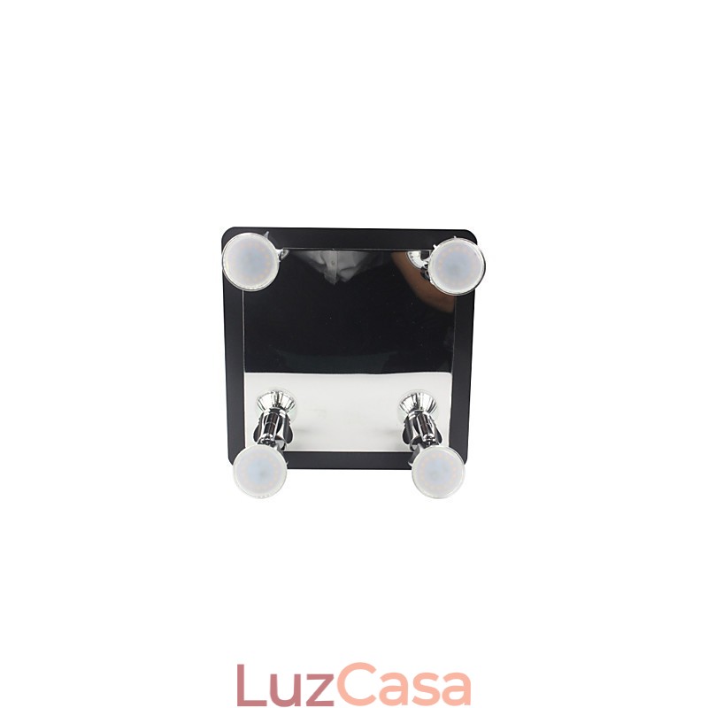 Luzes de parede pretas modernas Luzes de banheiro com 4 luzes