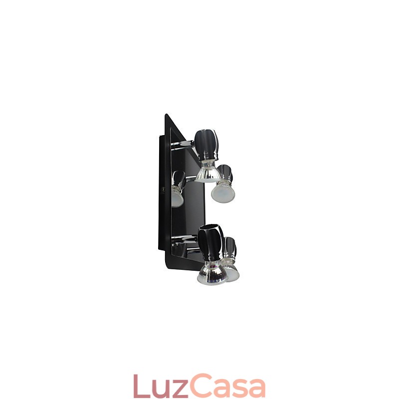Luzes de parede pretas modernas Luzes de banheiro com 4 luzes