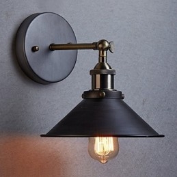 Industrial Vintage Edison Simplicity 1 Luz Montagem Na Parede Sala De Jantar Sala De Estudo Escritório Corredor Metal Wall Sconce