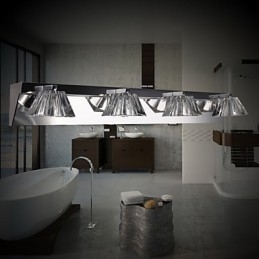 Luminária de parede moderna com cúpula de vidro 4 luzes espelho frontal