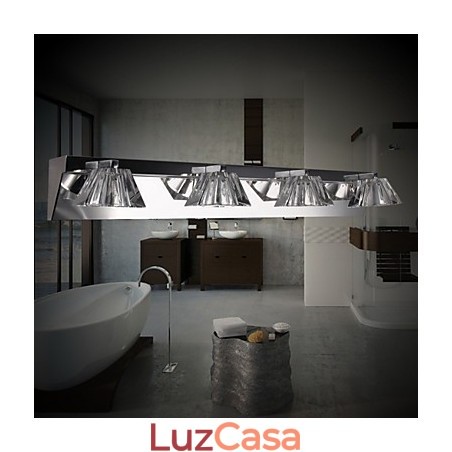 Luminária de parede moderna com cúpula de vidro 4 luzes espelho frontal Luminária de parede moderna com cúpula de vidro 4 luzes espelho frontal