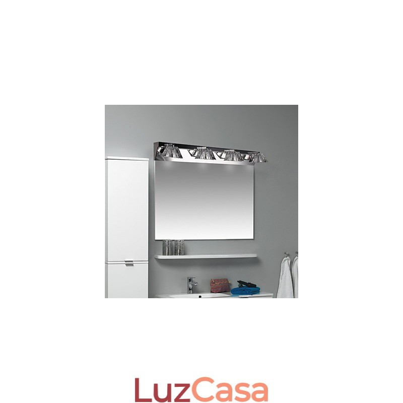 Luminária de parede moderna com cúpula de vidro 4 luzes espelho frontal