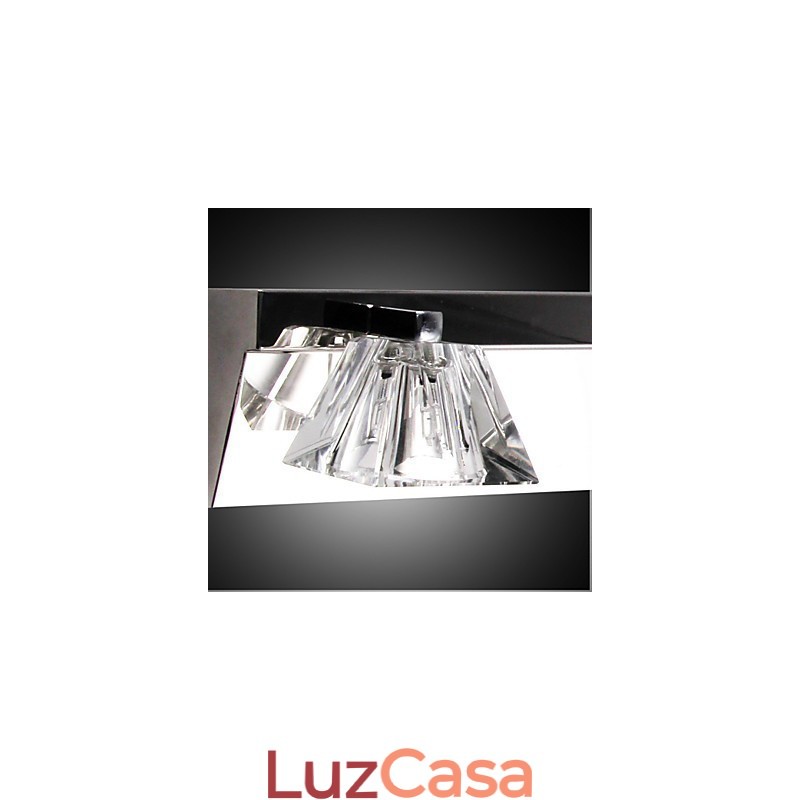 Luminária de parede moderna com cúpula de vidro 4 luzes espelho frontal
