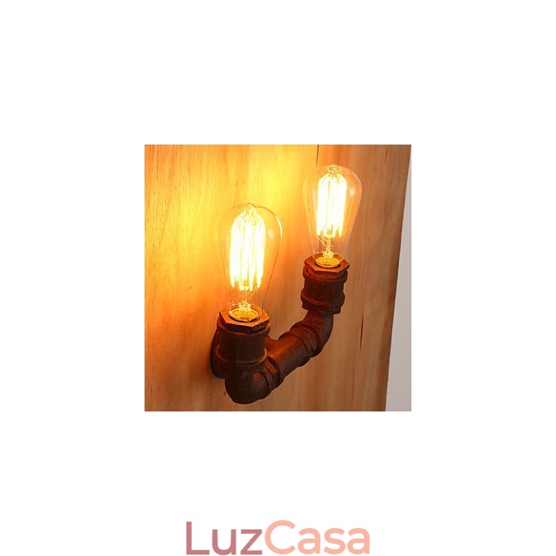 Luminária de parede criativa dupla criativa com conduíte de barra