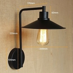 Aplique de parede decorativo retrô em ferro forjado