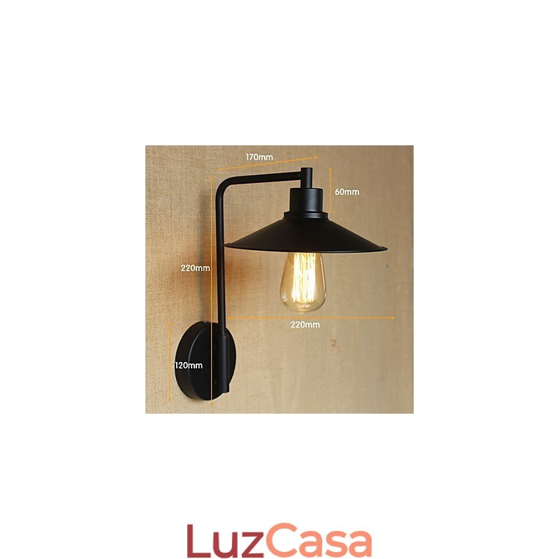 Aplique de parede decorativo retrô em ferro forjado