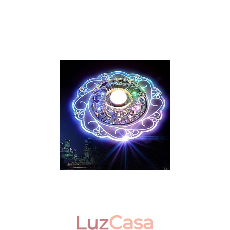 Luminária de teto de cristal Spotlight SMD 3W Lâmpada criativa Tubo de luz colorida Luz de cúpula colorida