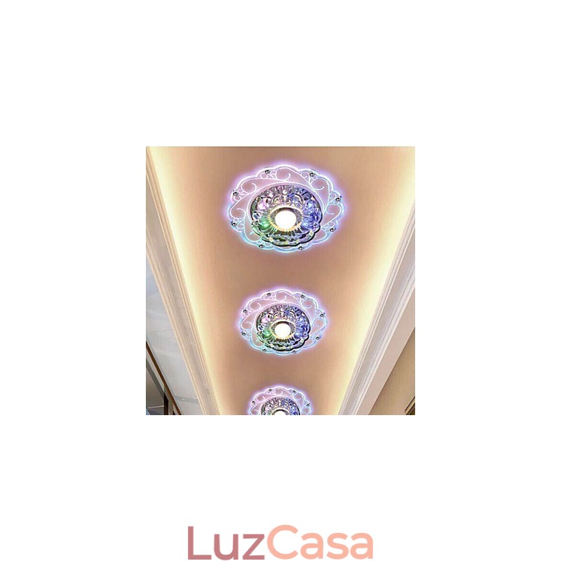 Luminária de teto de cristal Spotlight SMD 3W Lâmpada criativa Tubo de luz colorida Luz de cúpula colorida