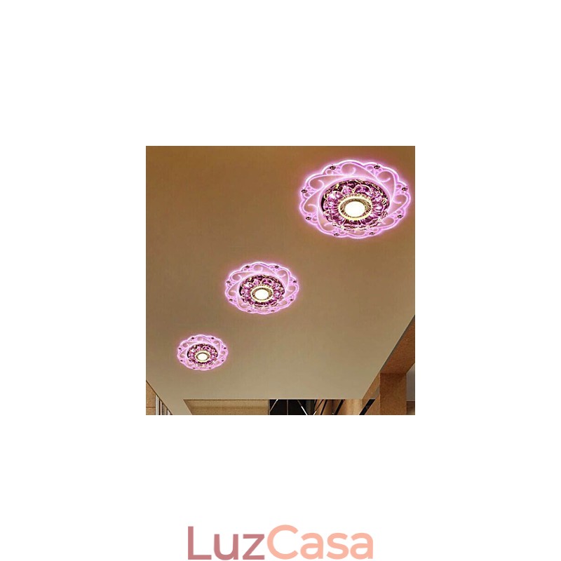 Luminária de teto de cristal Spotlight SMD 3W Lâmpada criativa Tubo de luz colorida Luz de cúpula colorida