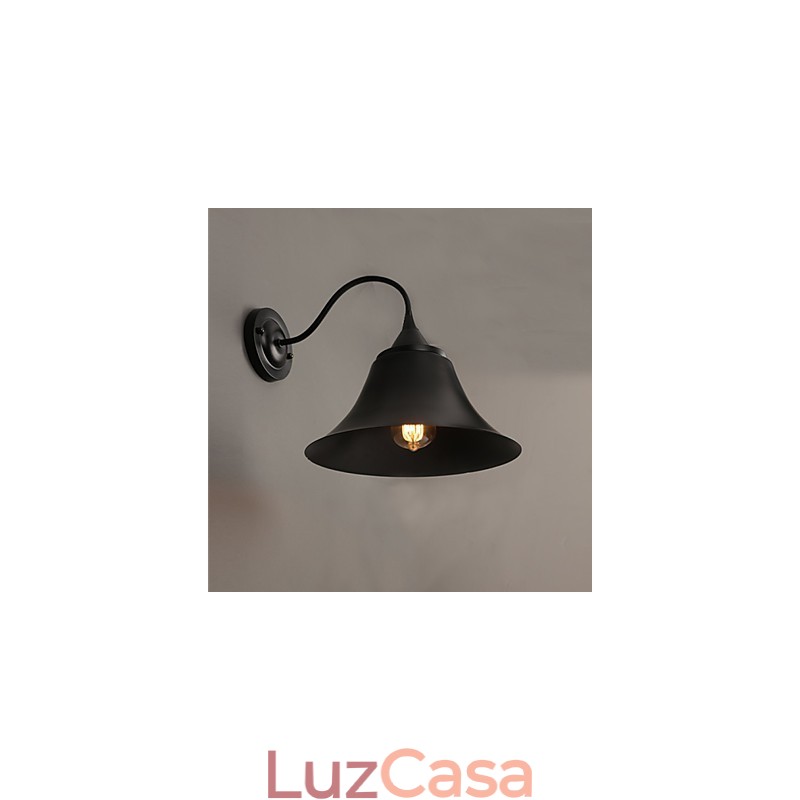Designer Duds Loft Estilo Antigo Preto Ferro Cap Lâmpada de Parede Luz