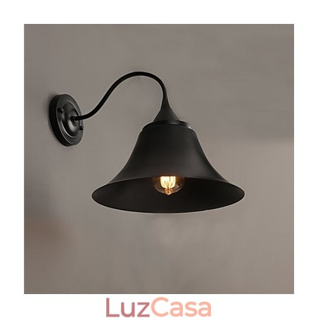 Designer Duds Loft Estilo Antigo Preto Ferro Cap Lâmpada de Parede Luz