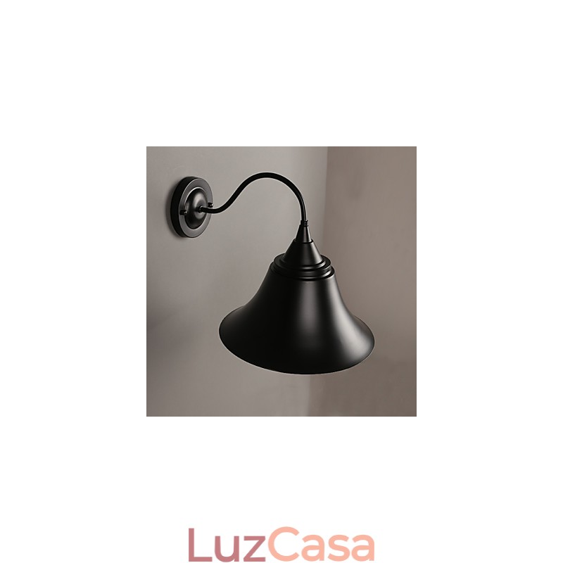 Designer Duds Loft Estilo Antigo Preto Ferro Cap Lâmpada de Parede Luz