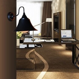 Designer Duds Loft Estilo Antigo Preto Ferro Cap Lâmpada de Parede Luz