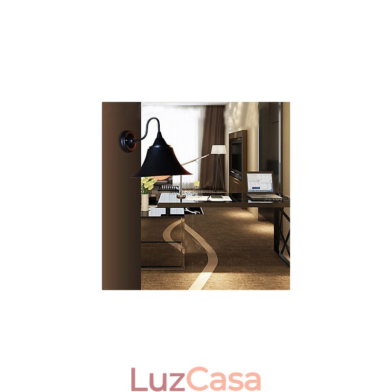 Designer Duds Loft Estilo Antigo Preto Ferro Cap Lâmpada de Parede Luz