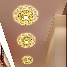 Luminária de teto de cristal Spotlight SMD 3W Lâmpada criativa Tubo de luz colorida Luz de cúpula colorida