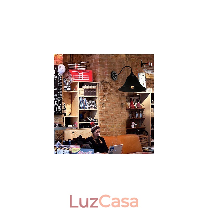 Designer Duds Loft Estilo Antigo Preto Ferro Cap Lâmpada de Parede Luz