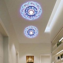 Luminária de teto de cristal Spotlight SMD 3W Lâmpada criativa Tubo de luz colorida Luz de cúpula colorida