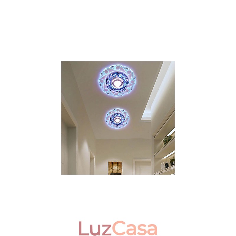 Luminária de teto de cristal Spotlight SMD 3W Lâmpada criativa Tubo de luz colorida Luz de cúpula colorida