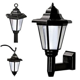 Luminária de parede com energia solar, abajur preto