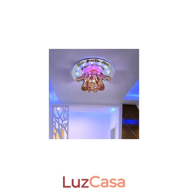 Lâmpada de teto de cristal circular, tubo de luz para absorver luz de lâmpada de cúpula