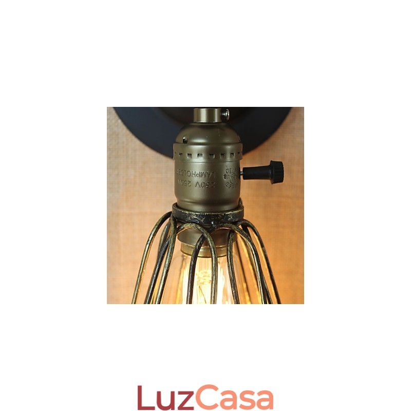 Cerca de estilo industrial americano malha de ferro bronze arandela decorativa