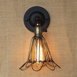 Cerca de estilo industrial americano malha de ferro bronze arandela decorativa