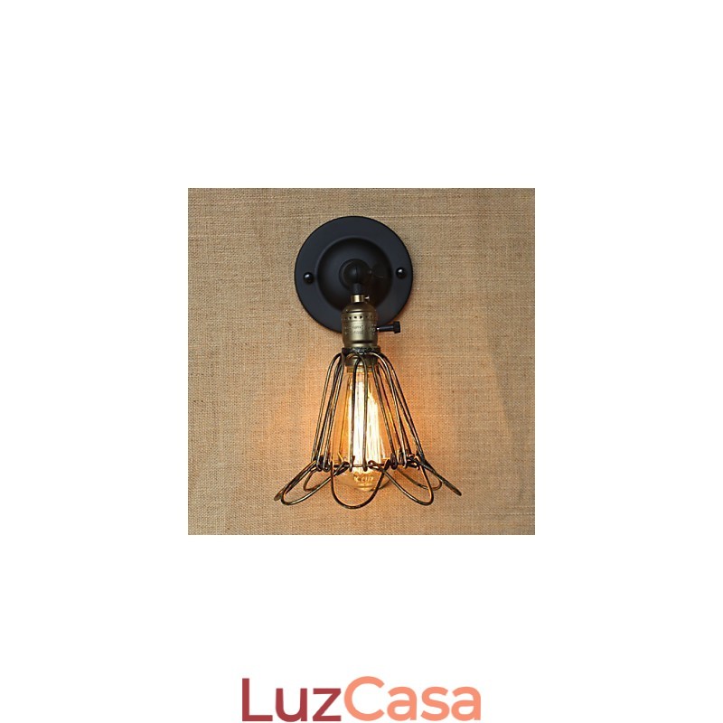 Cerca de estilo industrial americano malha de ferro bronze arandela decorativa