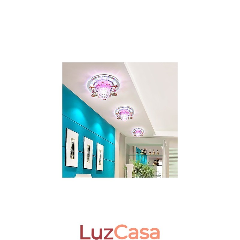 Lâmpada de teto de cristal circular, tubo de luz para absorver luz de lâmpada de cúpula