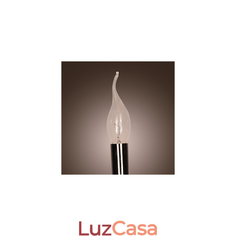Luminária de parede de cristal preto com lâmpada de vela