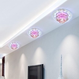 Lâmpada de teto de cristal circular, tubo de luz para absorver luz de lâmpada de cúpula