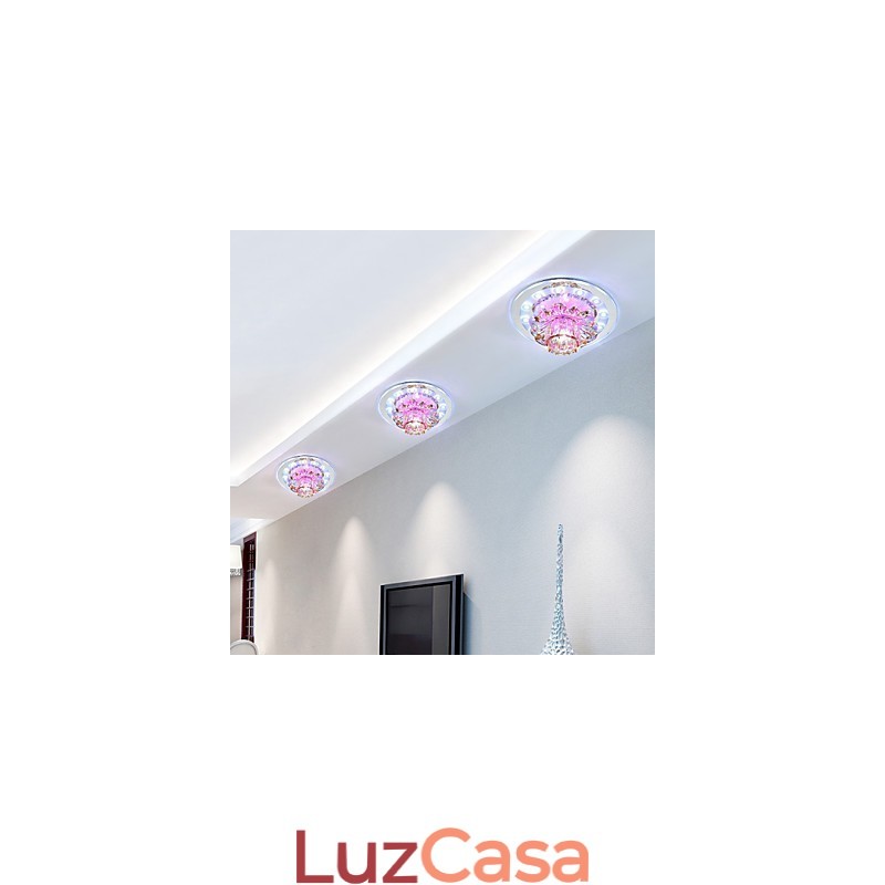 Lâmpada de teto de cristal circular, tubo de luz para absorver luz de lâmpada de cúpula