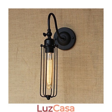 Luminária de parede minimalista, preta fosca, estilo country americano, para sala de estar, quarto, varanda, abajur de cabeceira Luminária de parede minimalista, preta fosca, estilo country americano, para sala de estar, quarto, varanda, abajur de cabeceira