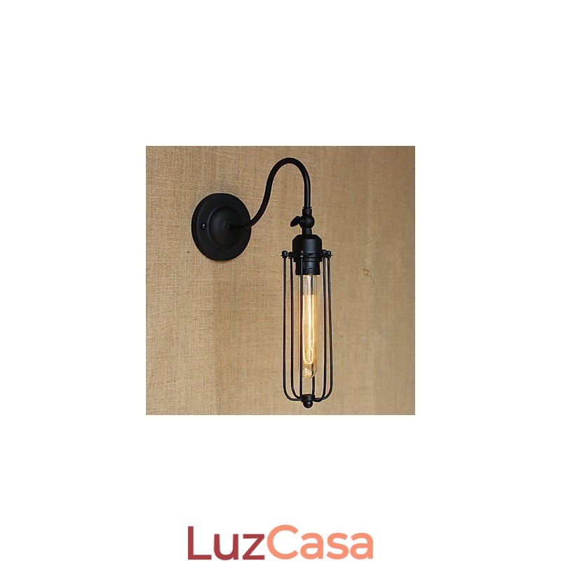 Luminária de parede minimalista, preta fosca, estilo country americano, para sala de estar, quarto, varanda, abajur de cabeceira