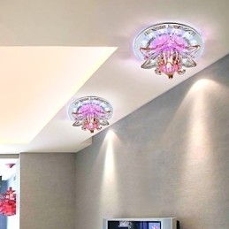 Lâmpada de teto de cristal circular, tubo de luz para absorver luz de lâmpada de cúpula