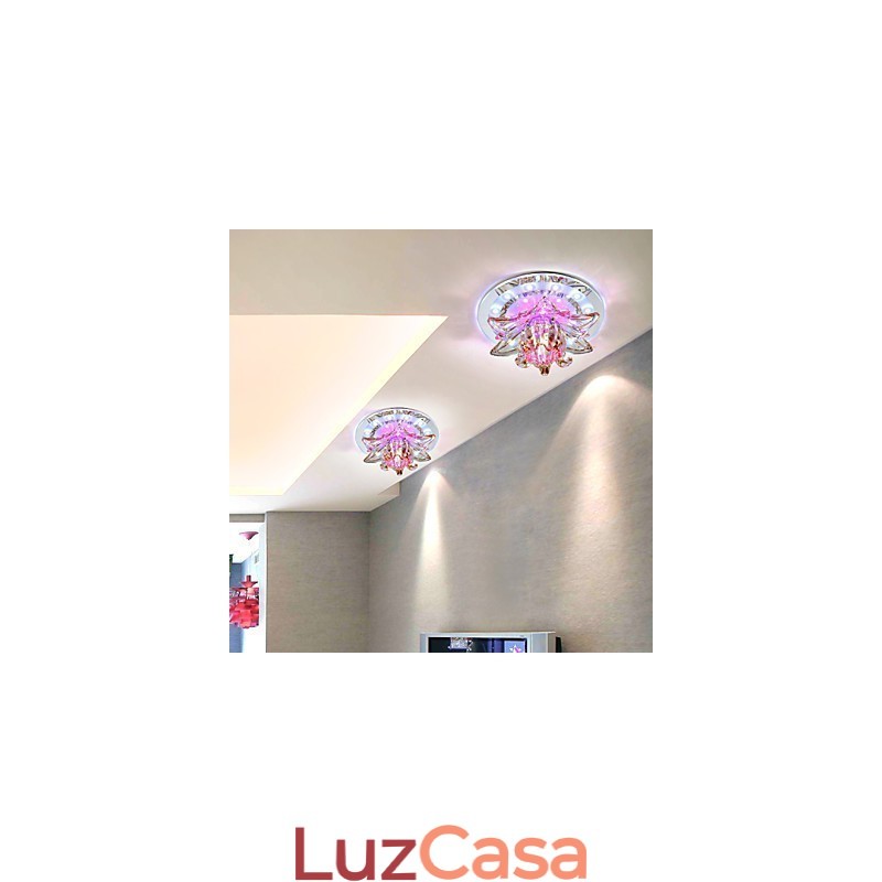 Lâmpada de teto de cristal circular, tubo de luz para absorver luz de lâmpada de cúpula