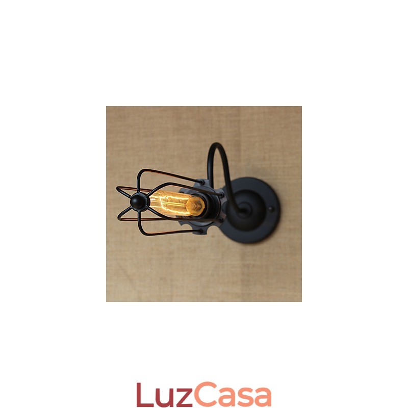Luminária de parede minimalista, preta fosca, estilo country americano, para sala de estar, quarto, varanda, abajur de cabeceira