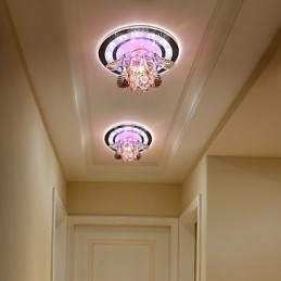 Lâmpada de teto de cristal circular, tubo de luz para absorver luz de lâmpada de cúpula