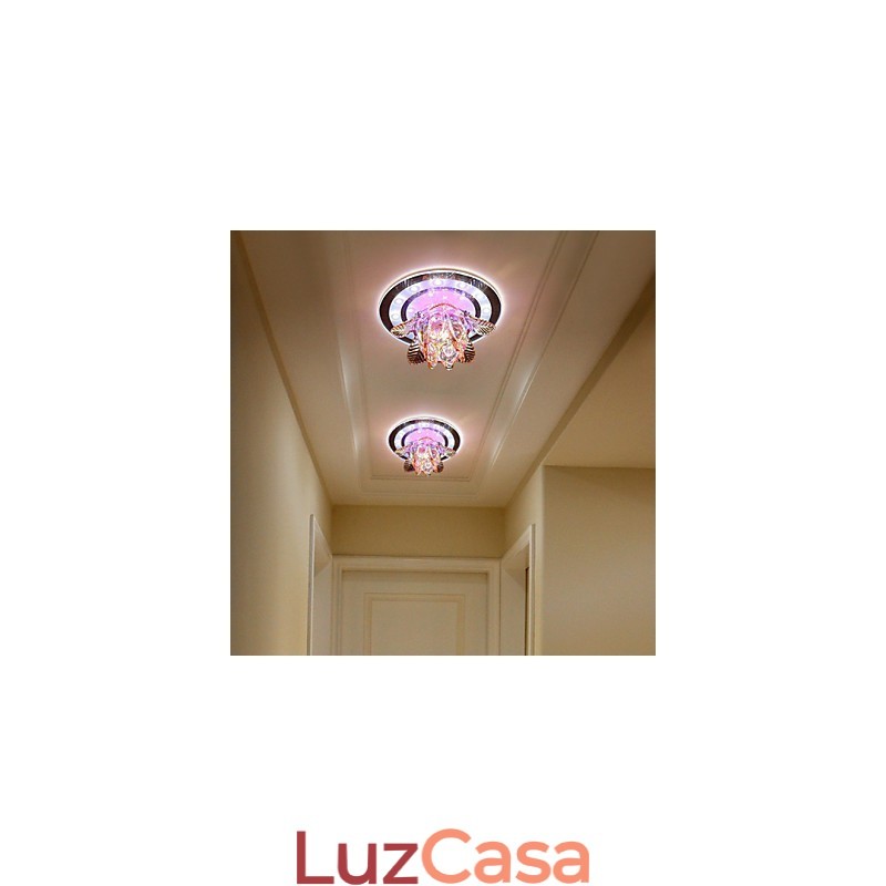 Lâmpada de teto de cristal circular, tubo de luz para absorver luz de lâmpada de cúpula