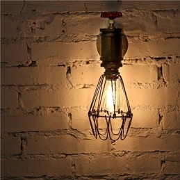 Luminárias de parede vintage industriais para canos de água, loft, luz Edison para bar, restaurante, luminárias de parede, iluminação