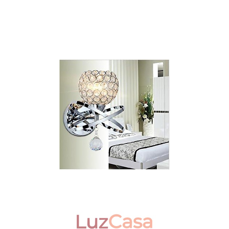 Luminária de parede de cristal de cabeça única